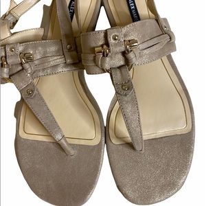 Alex Marie gold leather sandals sz 7 NWOT